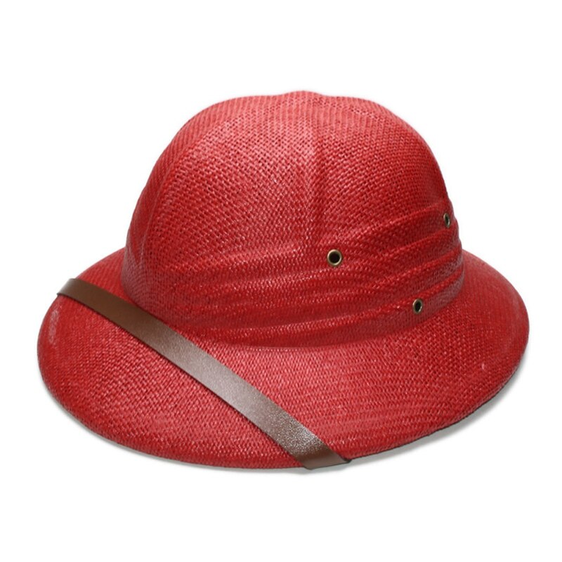 Vietnam War Army Hat Women Men British Explorer Straw Helmet Summer Boater Bucket Sun Hat Unisex Jungle Miners Cap: HT10576RD