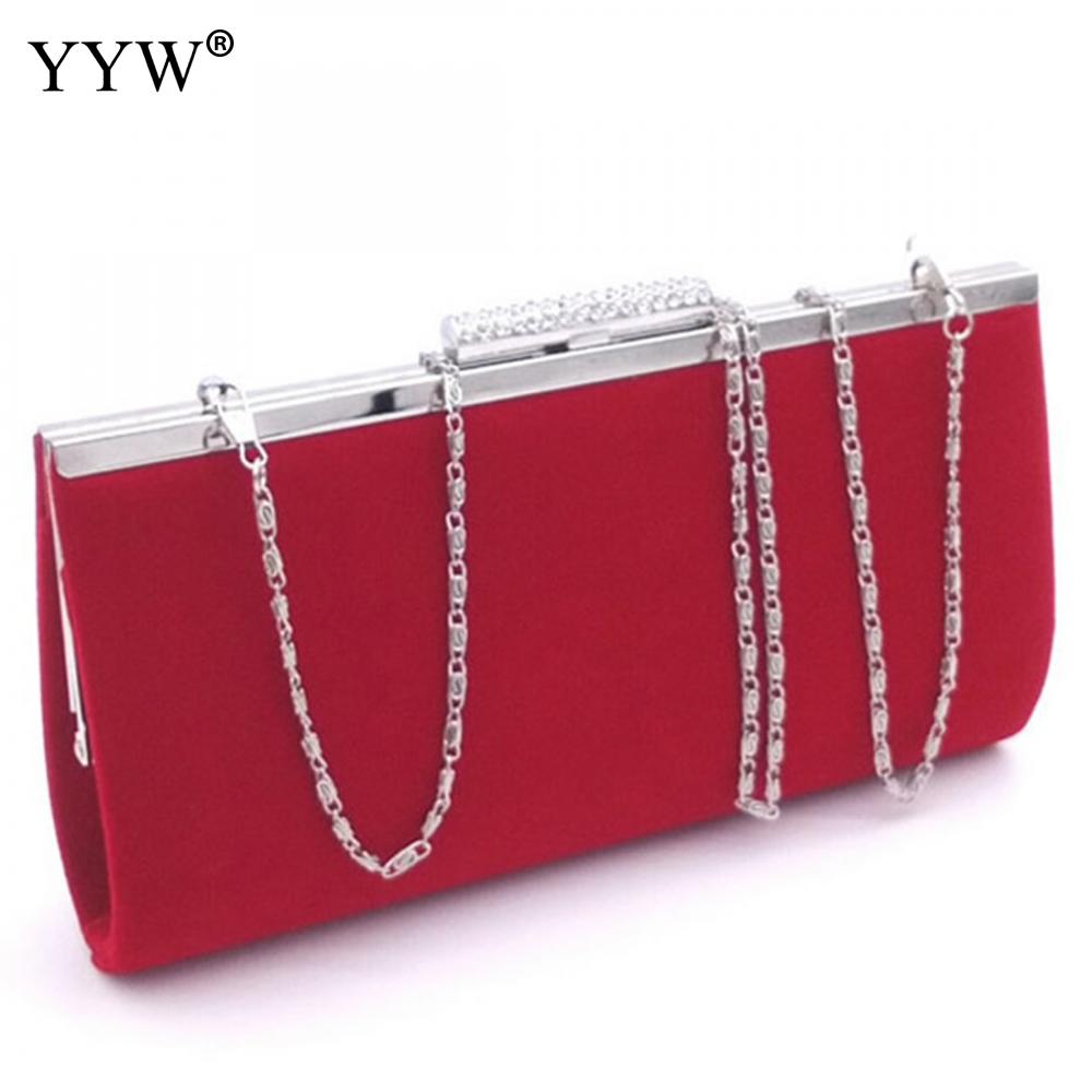 Mode Vrouwelijke Avond Party Bag Red Velour Vrouwen Handtassen Blauw Frame Bag Crossbody Tassen Vrouwen Kleine Clutch Bag Zwart