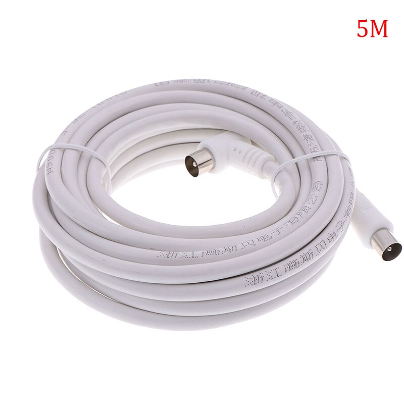 1Pc 5M/10M PAL Male to Male TV Lead Shielded Aerial Coaxial Cable: 5M