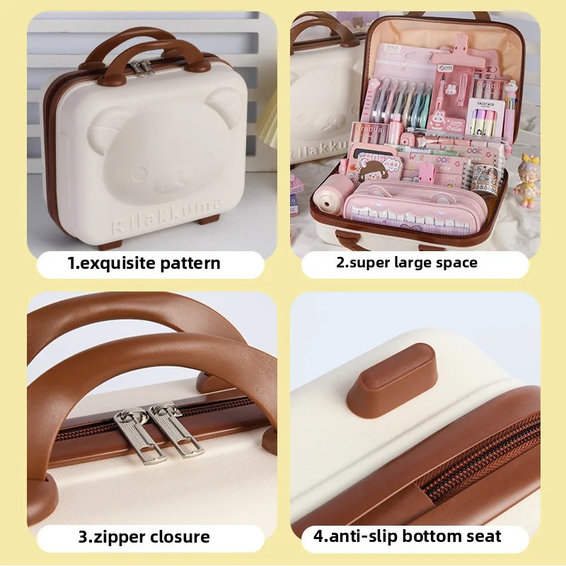 Maleta de viaje de alta estética de mano con oso Adorable, bolsa de cosméticos de gran capacidad, bolsa de almacenamiento de artículos de lavado, bolsa de equipaje