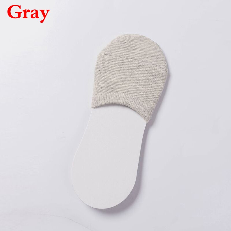 Women Simple Solid Sock Slippers Half Grip Foot Toe Socks Summer Thin Invisible Socks Feet Women's Socking Female: Gray