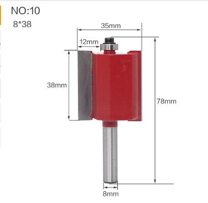 1pc 8mm Shank Height 1/2" X Depth 3/8" T Slot Milling Cutter Wood Router Bit Tungsten Wood Milling Citters Woodworking Tools: NO 10