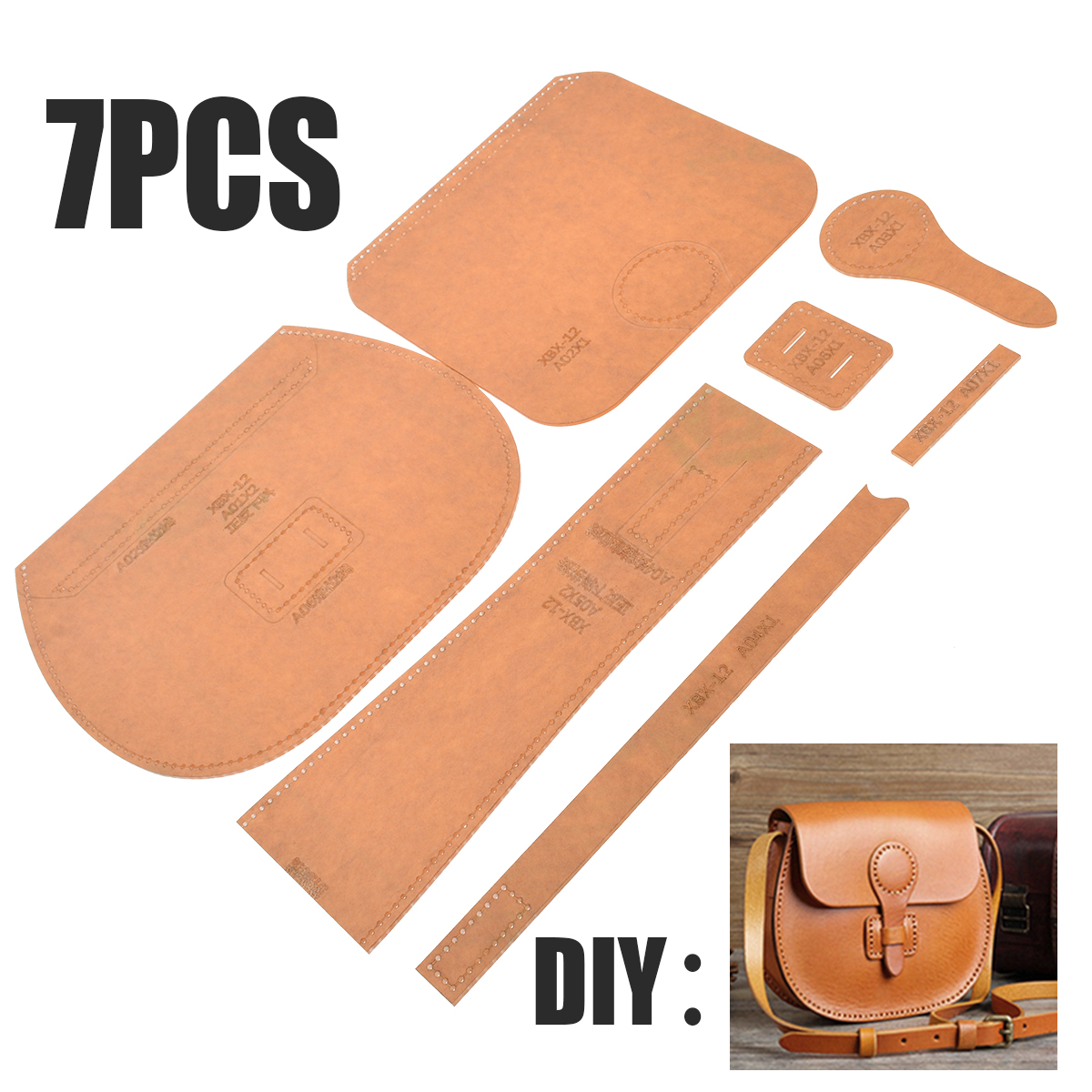 7pcs/set Leather Craft Acrylic Pattern Stencil Template DIY For Ladies Shoulder Bag Handbag Sewing Patterns Template