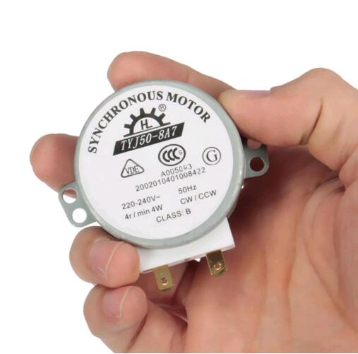 Motor de CA de 220V-240V, 4W, 50Hz, CW/CCW para plato giratorio de microondas Panasonic, Motor sincrónico de TYJ50-8A7, eje D, 4 RPM, 1 ud.