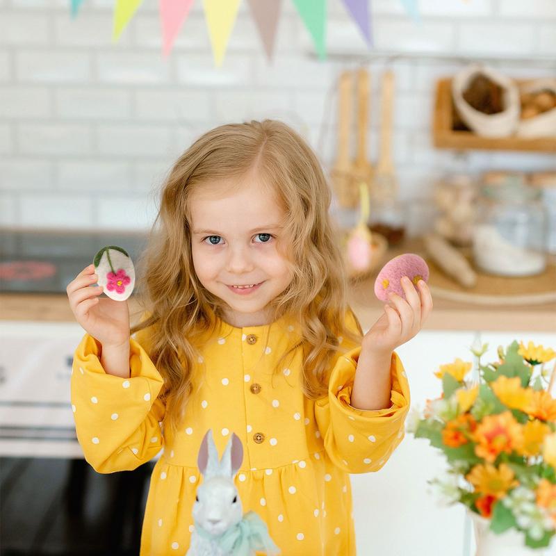 Huevos de Pascua de fieltro para manualidades, 12 piezas, adornos grandes de huevos de fieltro Pastel, exquisita guirnalda de árbol para el hogar, manualidades, decoración de Pascua
