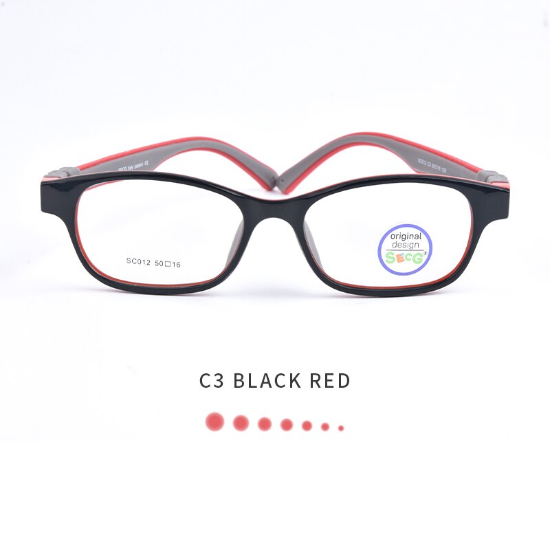 SECG óptico montura de gafas de niño TR90, gafas de sol de los niños Flexible de Protección de Niños gafas de dioptrías de goma: C3