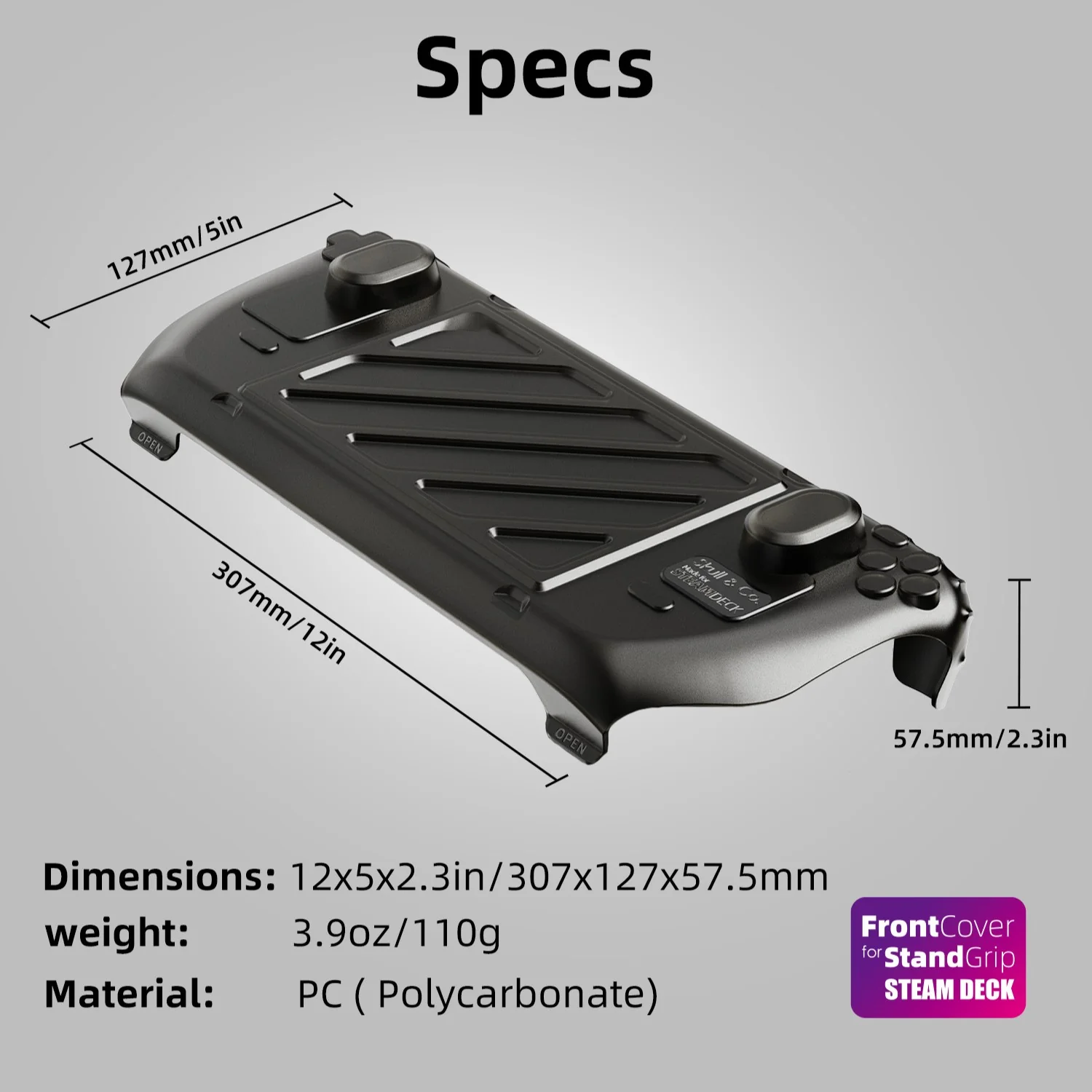 Skull & Co.-Étui de protection avant portable pour Steam Deck, coque rigide, LCD, OLED StandGrip, GripCase