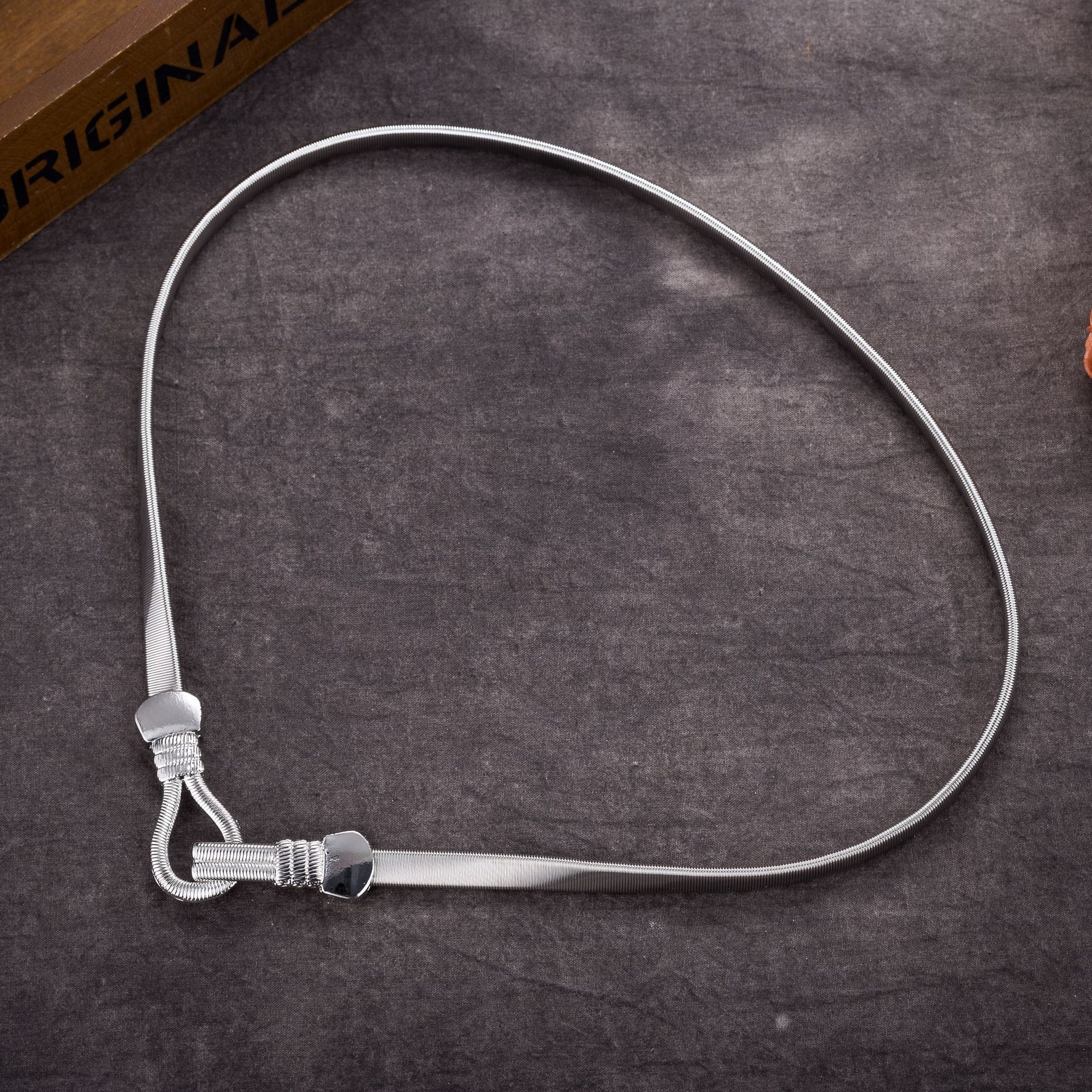 Kvinder spænde knap bælte metal cummerbund lås foran stretch linning guld sølv elastisk talje bælte kæde bælte: 5