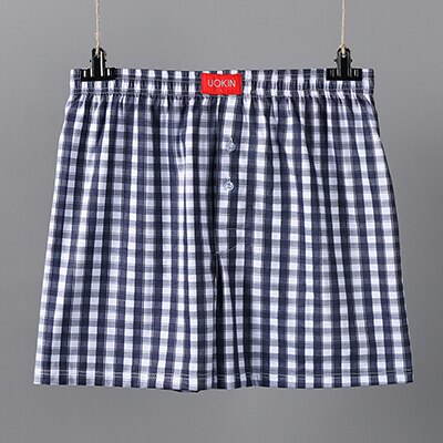Men Sleep Bottoms Simple Shorts Blue Plaid Summer Male Short Pants Loose Home Wear Pyamas Casual Home Clothes: Color 4 / XXL