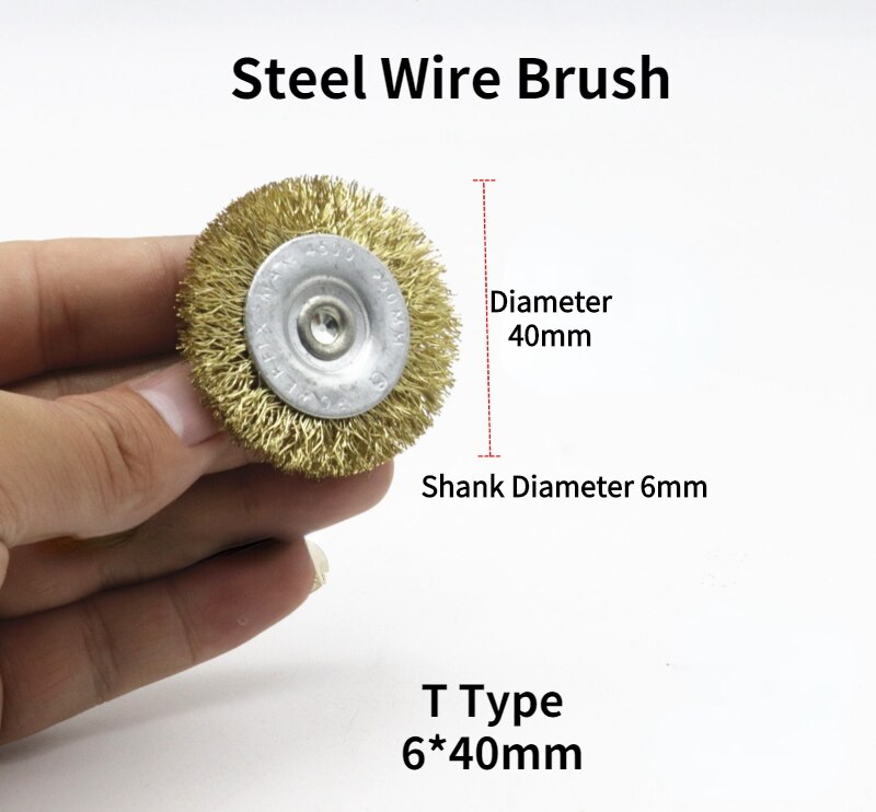 Mola per rimozione ruggine/mola per filo d'acciaio/spazzola per lucidatura/impostato di spazzole per trapano elettrico/rimozione della ruggine in metallo: 6X40MM  1pezzi