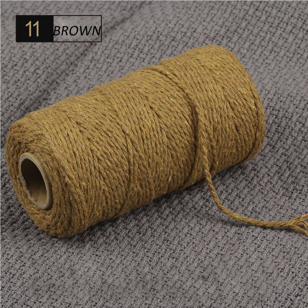 2mm 100M Colorful Thread Cord 100% Cotton Twisted Craft Macrame String DIY Home Textile Wedding Decoration Accessories: 11