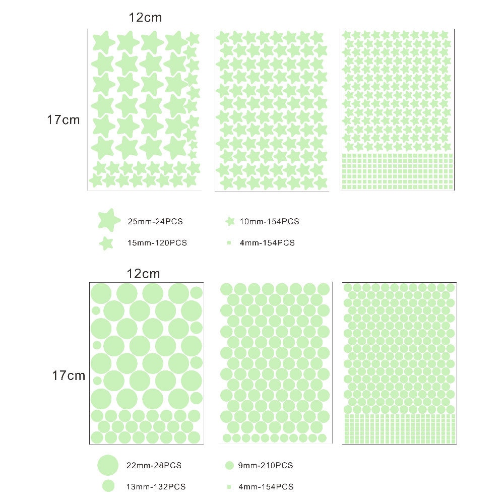 1 set Glow In The Dark Spielzeug Fluoreszierende Sterne Runde Aufkleber für Nacht Leuchtende Spielzeug für Kinder Baby Schlafzimmer dekoration
