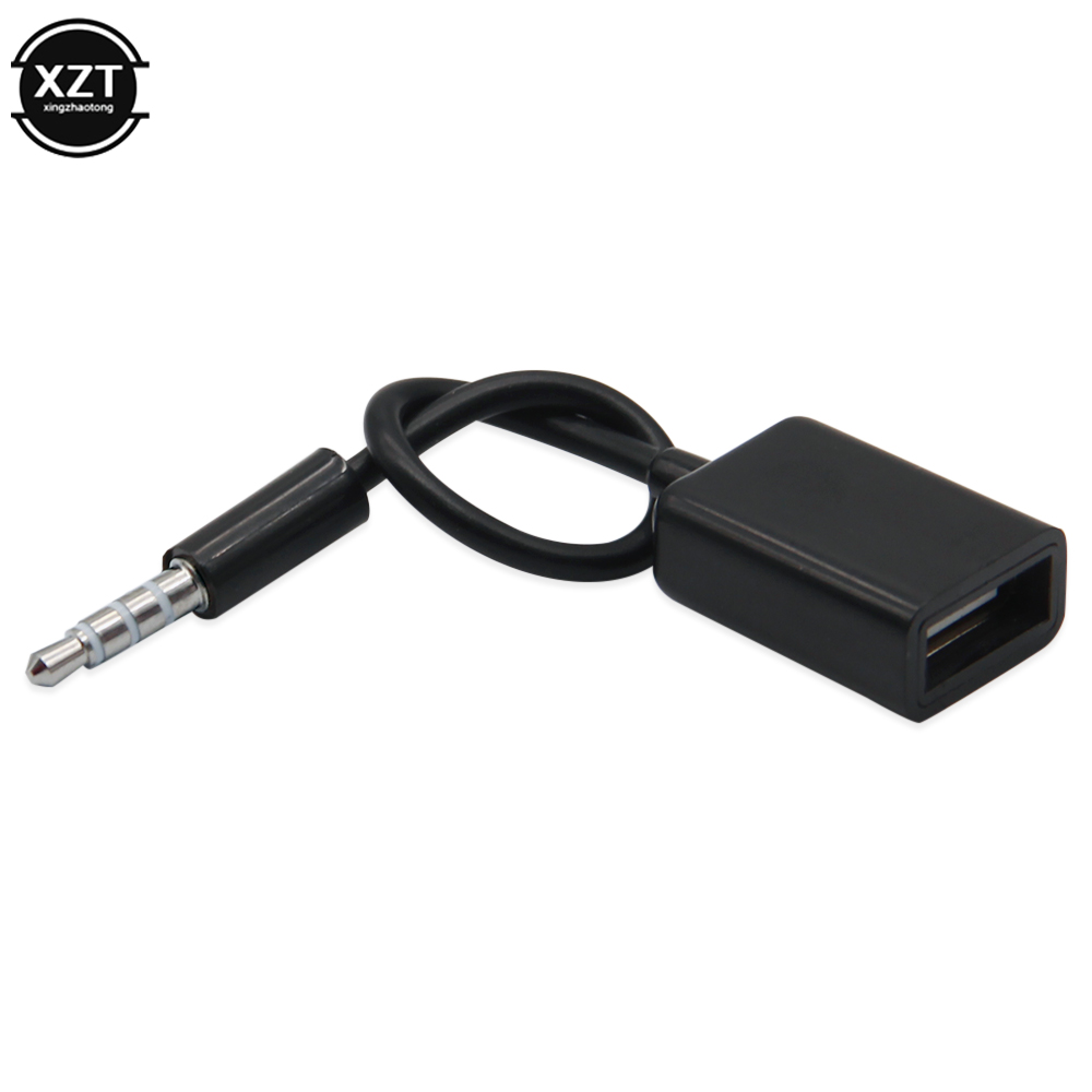 Universal Portable 3.5mm Male AUX Audio Plug Jack To USB 2.0 Male To Female Converter Car MP3 Adapter Cable Adapter Connector: Default Title