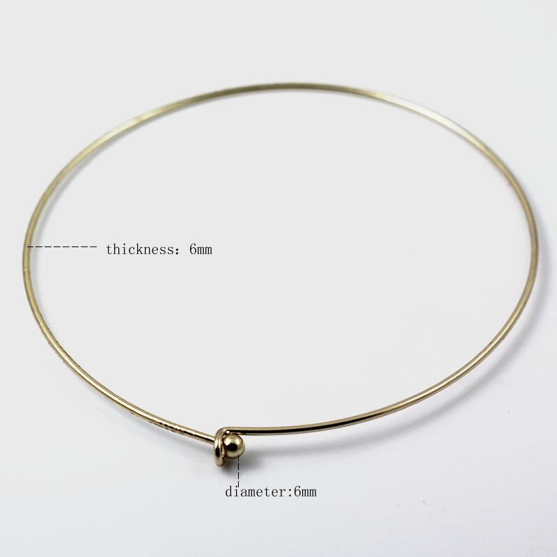 Beadsnice dames sieraden messing ketting binnendiameter 122mm buitendiameter 125mm 2mm dikke kraal 6mm nikkelvrij loodveilig  id8821