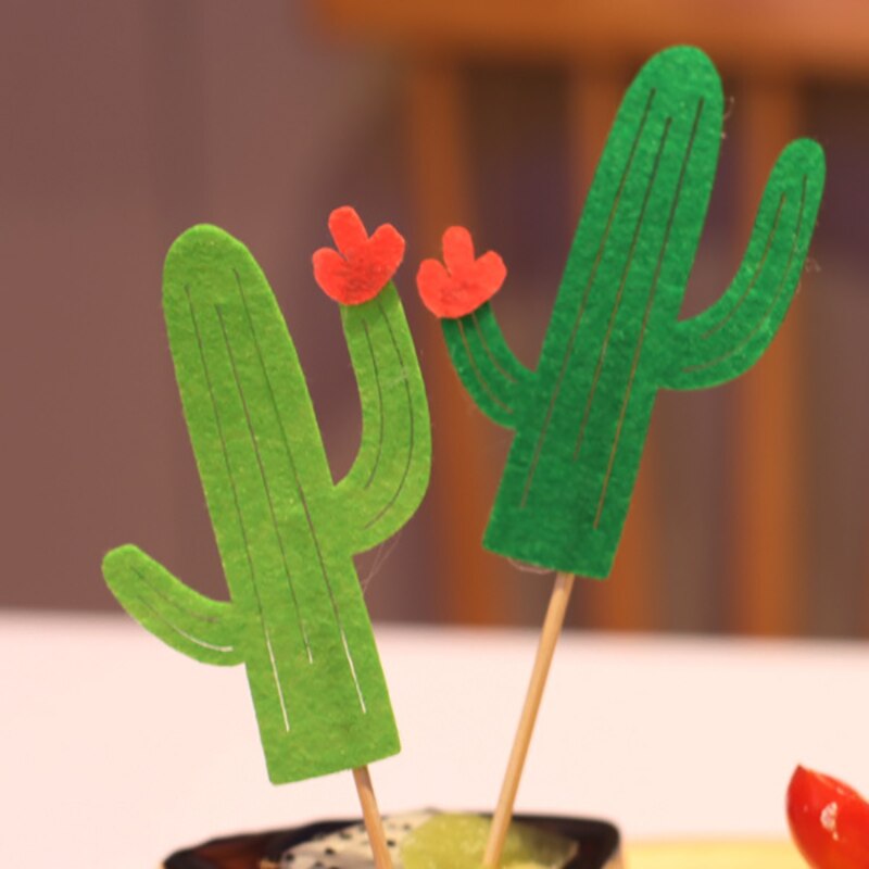 6 Stks/partij Cartoon Cactus Cupcake Cake Topper Cake Vlaggen Plug Decoratie Benodigdheden Voor Bruiloft Verjaardag Festival Party WJPDZS794