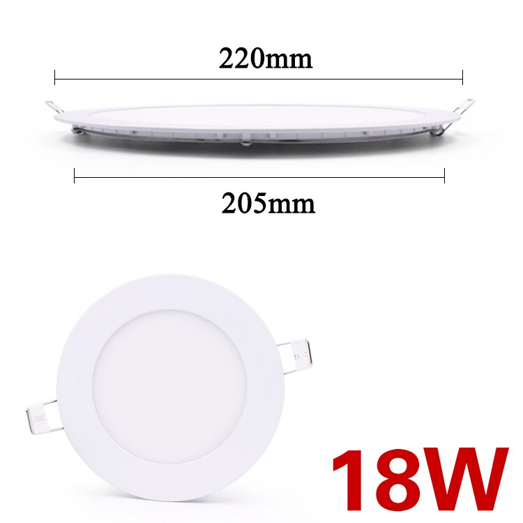 LED panel light Ultra thin Downlight lamp 3W 4W 6W 9W led ceiling lights recessed grid downlight slim round panel light: Round white 18W