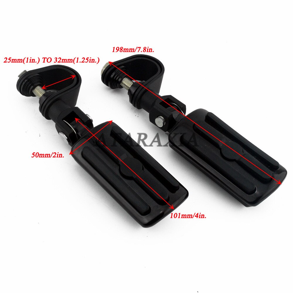 Voor 1in Motor Crash Bar Guard Universele Motorfiets Voetsteunen Pedaal Voetsteun Klem Mount (Kleur : Zwart