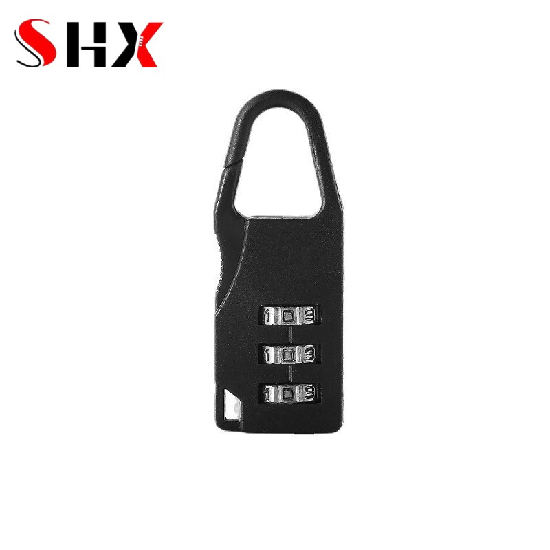 Mini candado de combinación de plástico, candado con dígitos, código, número, contraseña, candado de seguridad para viajes, candado para equipaje, gimnasio: Negro