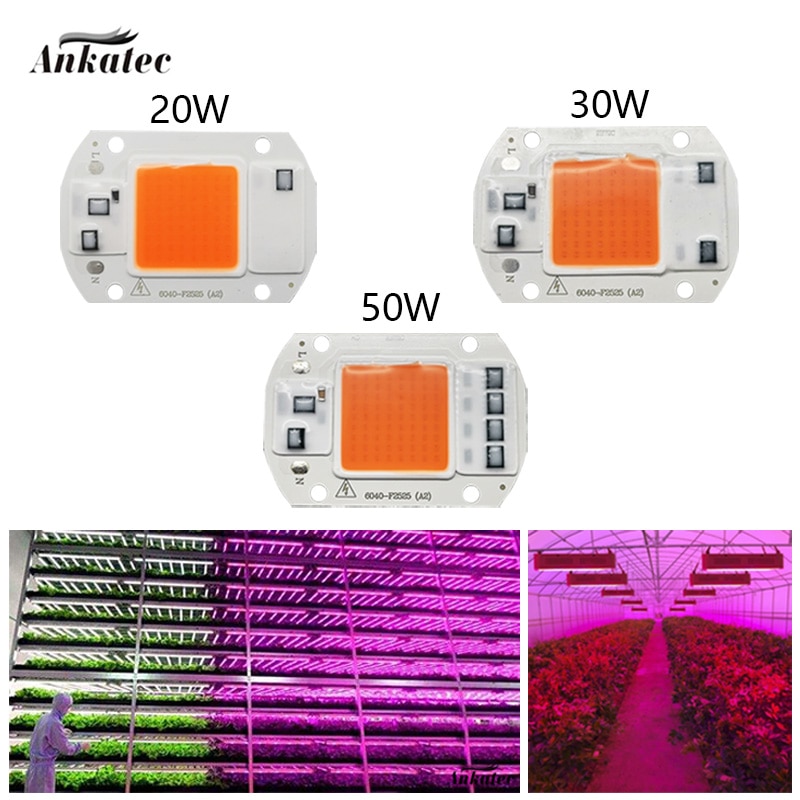 ledet plantevekstlampe kolbe chip fullt spekter  ac 220v 110v 20w 30w 50w drivhus innendørs plantefrøplanter og blomstervekst
