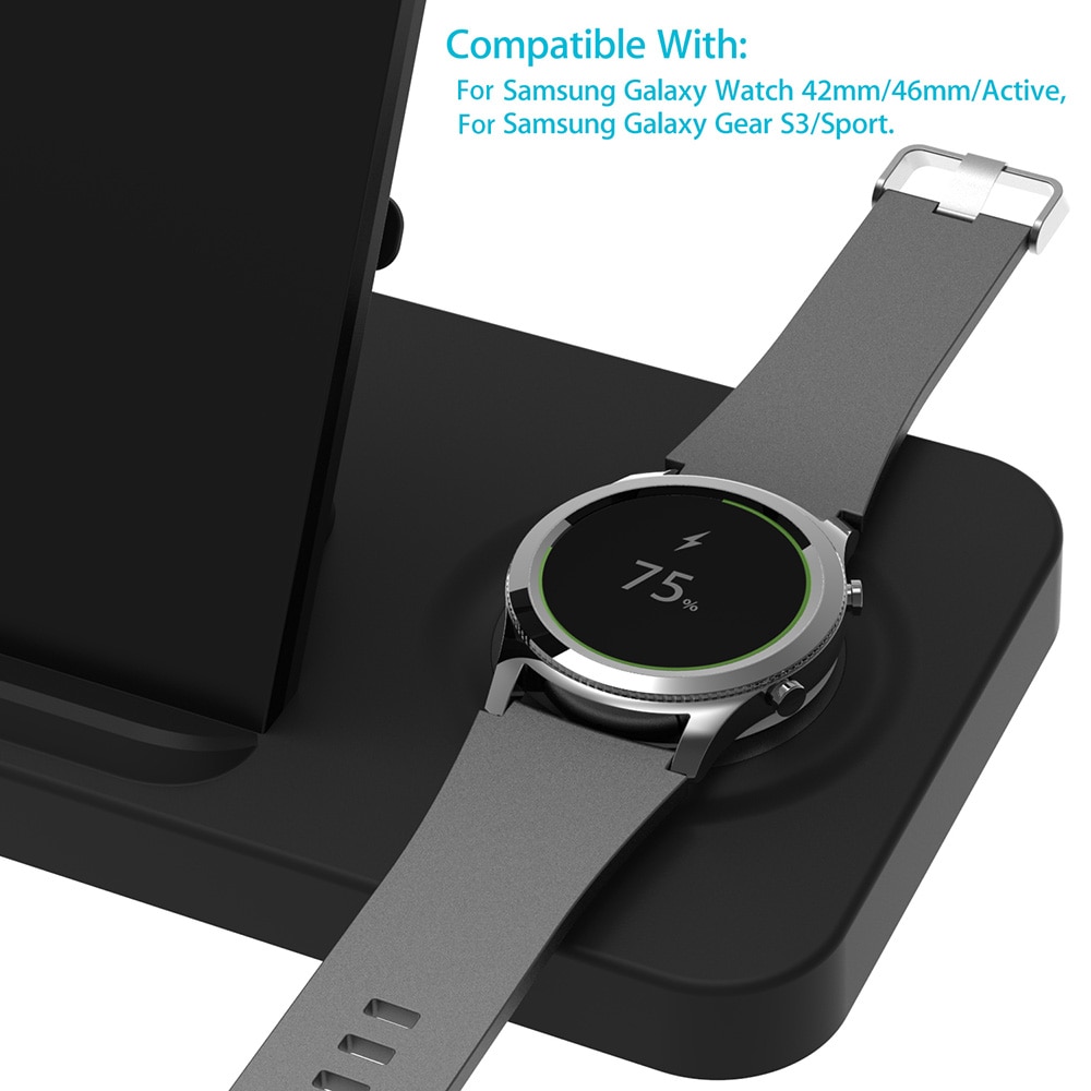 5 in 1 kabellos Ladegerät Bahnhof Für Samsung Galaxis Uhr Getriebe S3 Qi Schnelle Ladung Dock für Apfel iWatch AirPods 2 Profi iPhone 11