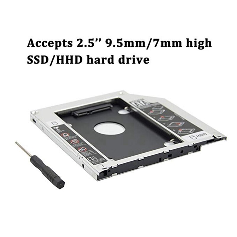 1 Pcs M.2 NGFF (SATA) SSD To 2.5 Inch SATA Adapter Card 8Mm &amp; 1 Pcs SATA 2Nd HDD HD SSD Enclosure Hard Drive Caddy Tray