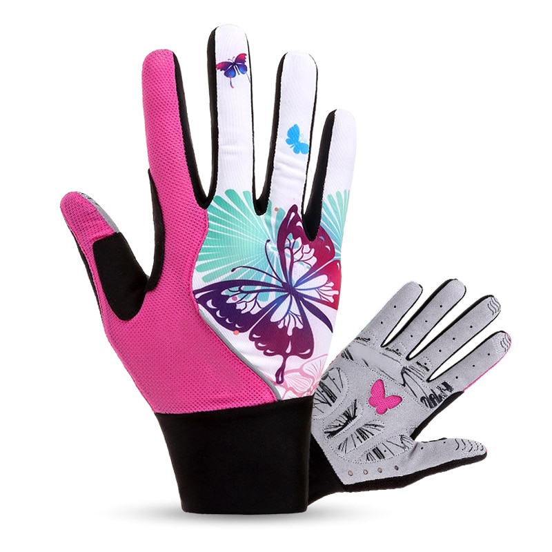 1 Paar Handschoenen Volledige Vinger Ademende Shockproof Voor Vrouwen Fietsen Sport Outdoor SCI88