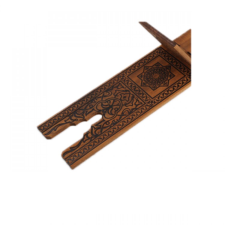 Selçuklu Yakma Desenli Ahşap Rahle - Battal - 75cm