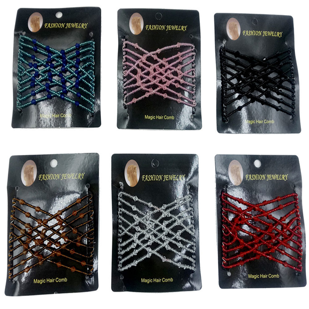 Peigne magique rétro à perles pour femmes, peigne coulissant en métal élastique, accessoires pour cheveux floraux, outil de coiffure, épingle à cheveux pour femmes