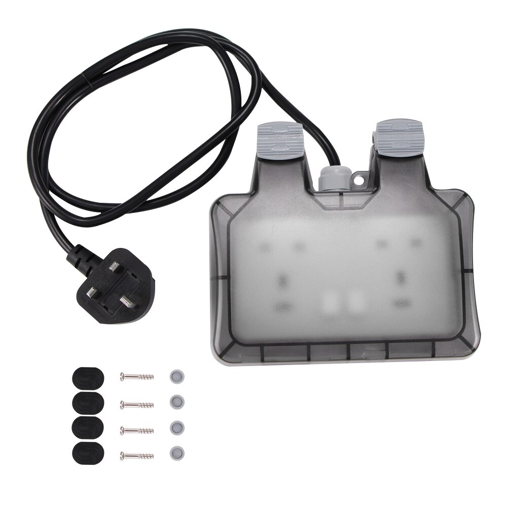 IP66 Waterproof Weatherproof Outdoor Wall Power Socket 16A Double EU Standard Electrical Outlet Grounded AC 220-250V For Garden