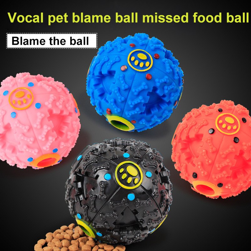 1 Pcs Treat Dispensing Dog Toy Ball Food Dispenser Squeak Smart Doggie Interactive Chew Toys SP99