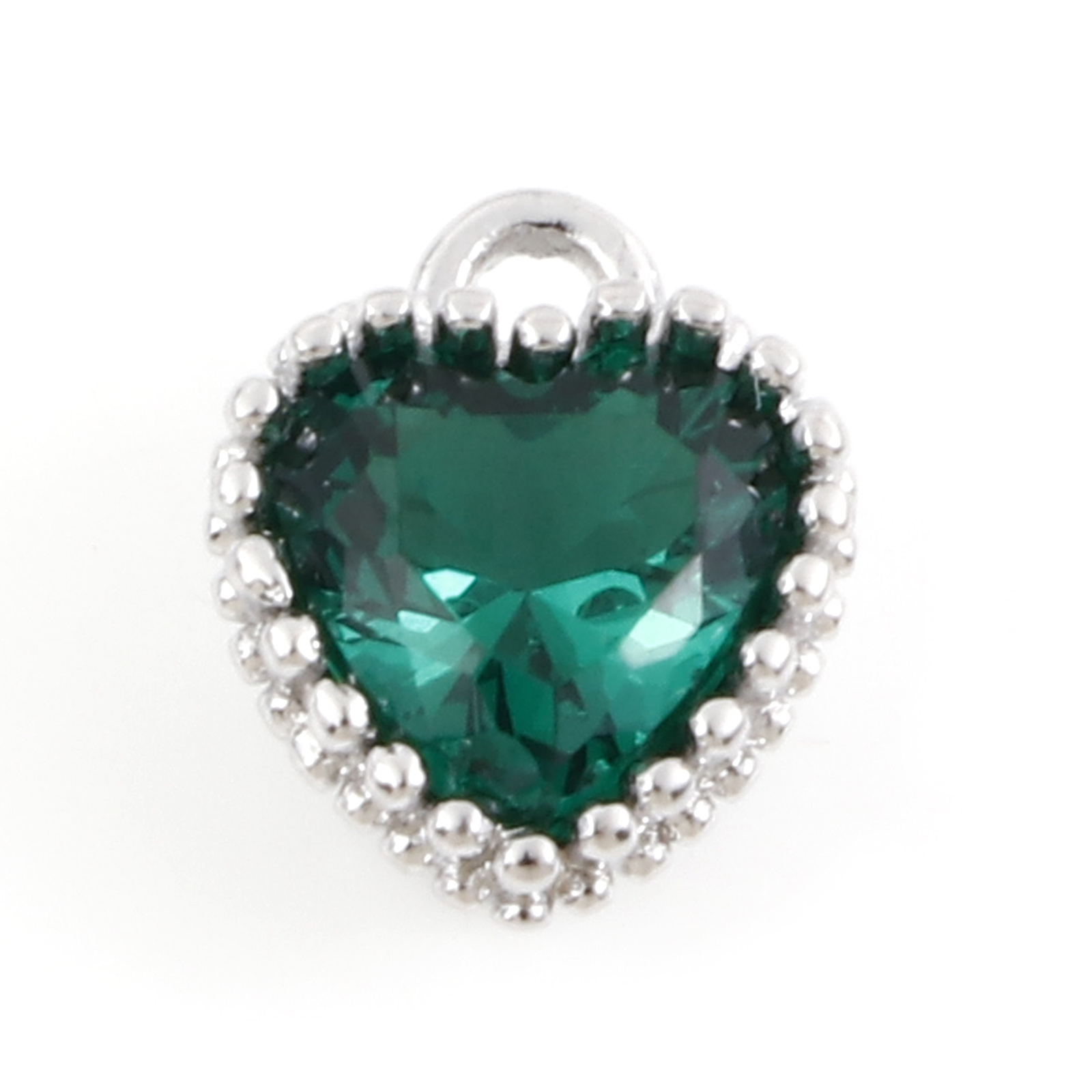 Abalorios de piedra de nacimiento de 2 piezas, 12 colores, corazón, Color plateado, colgantes para collar, pulsera, fabricación de joyas, cuentas de diamantes de imitación Diy, 8x6,5mm: Color dorado