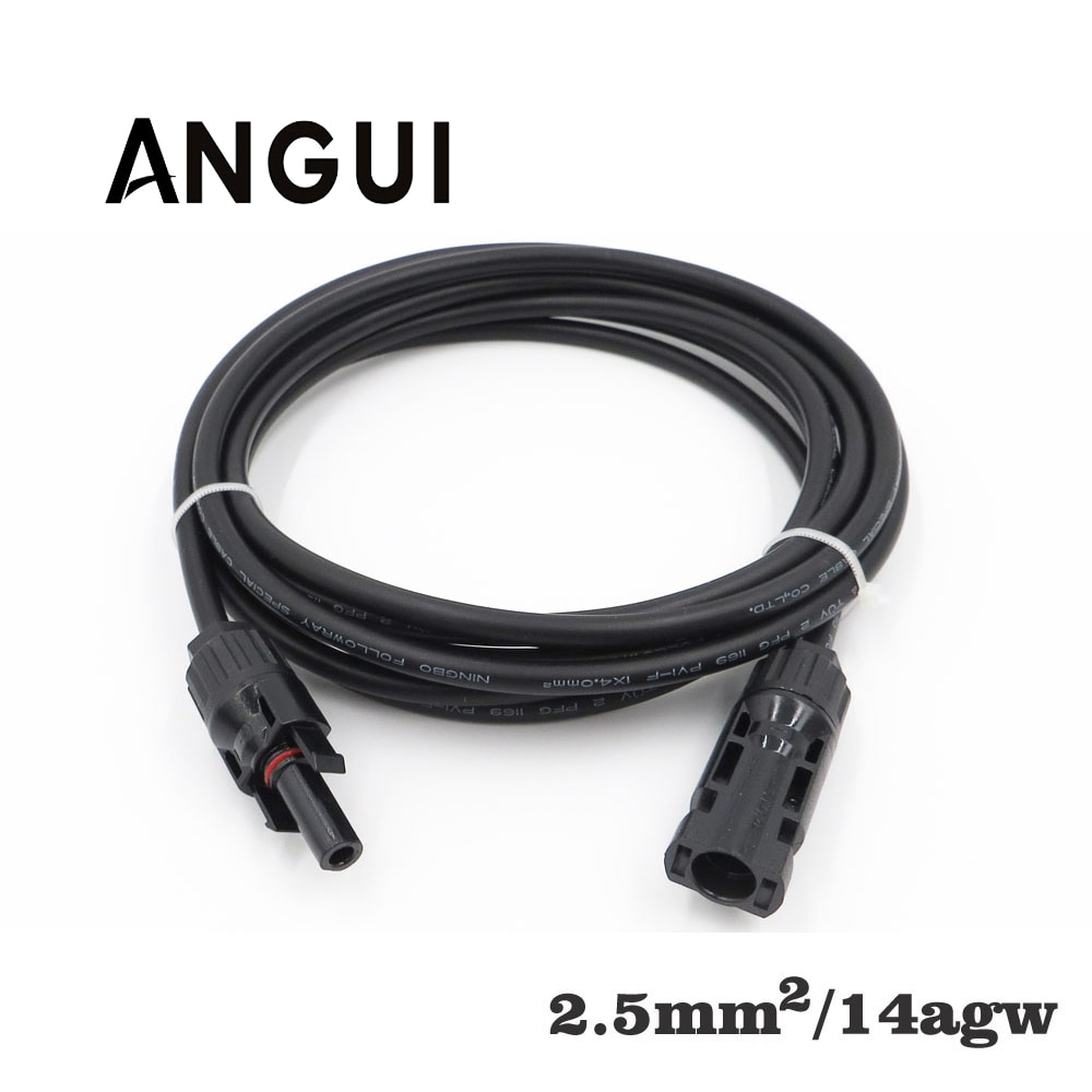 1 Pc X 2.5mm2 14AWG 3ft 6ft 9ft 15ft 30ft Pv Connector Extension Verbinding Tak Zwarte Parallelle Serie Verleng Kabel