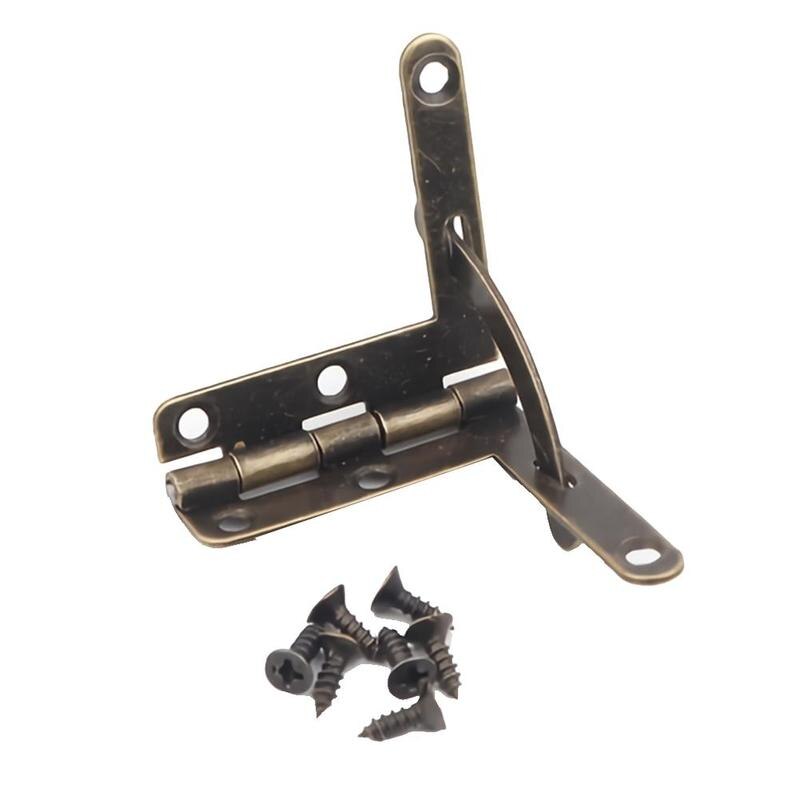 Bisagra de resorte de soporte angular, bisagras de armario de 90 grados de doble orificio para joyas antiguas, 4 Uds.