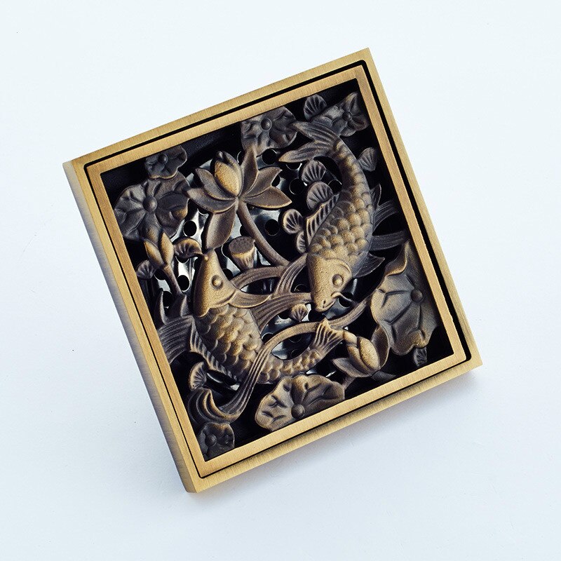 Golvbrunnar antik mässing dusch golvbrunn badrum deodorant euro fyrkantig golvavlopp sil täcka galler avfall  pf92807