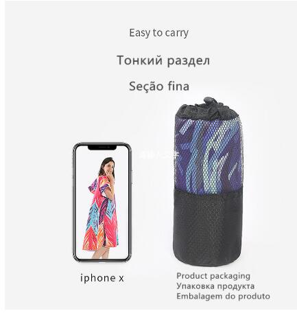 Quick Drying Changing Robe Beach Towel Outdoor Sports Hooded Bath Towel Poncho Soft Beach Swimming Towels Cloak