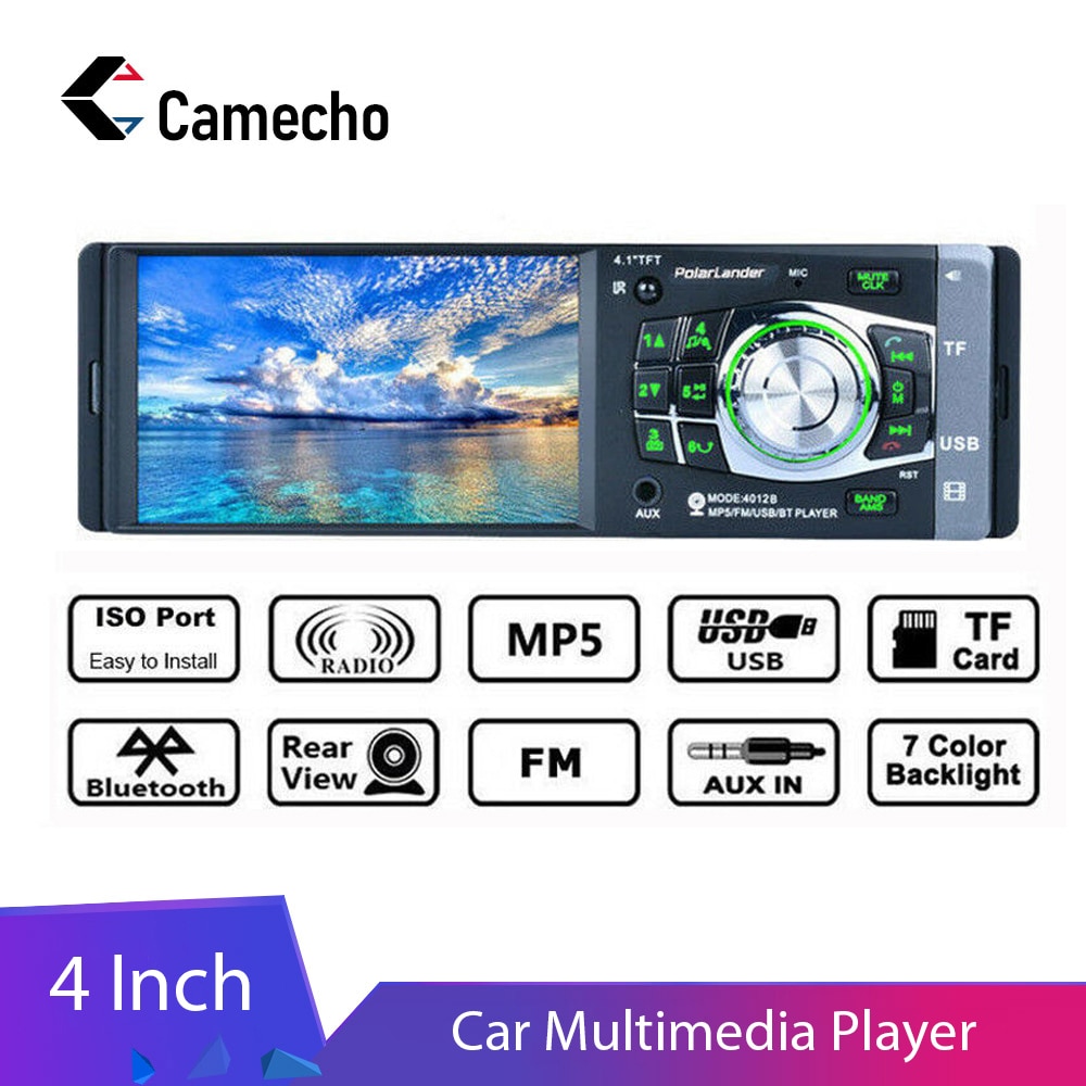 Camecho 1din Autoradio MP5 Multimedia Speler Bluetooth Stuurwiel Autoradio Aux/Usb/Fm Audio Stereo Radio Cassette pl