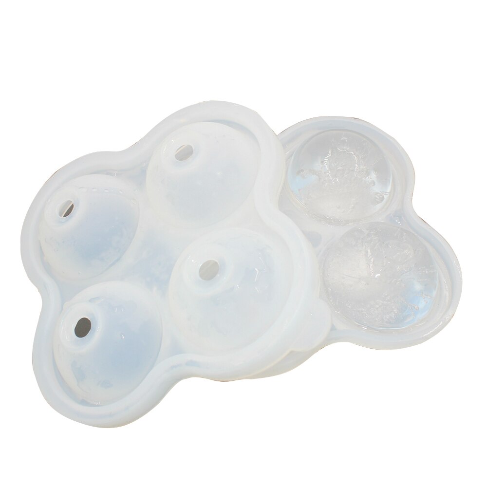 Silicone Multifunctional 4-Cavity Ball Ice Cube Maker Cocktail Whiskey Form For Ice Cubes Tray Ice Cream Mold Kitchen Tool: B