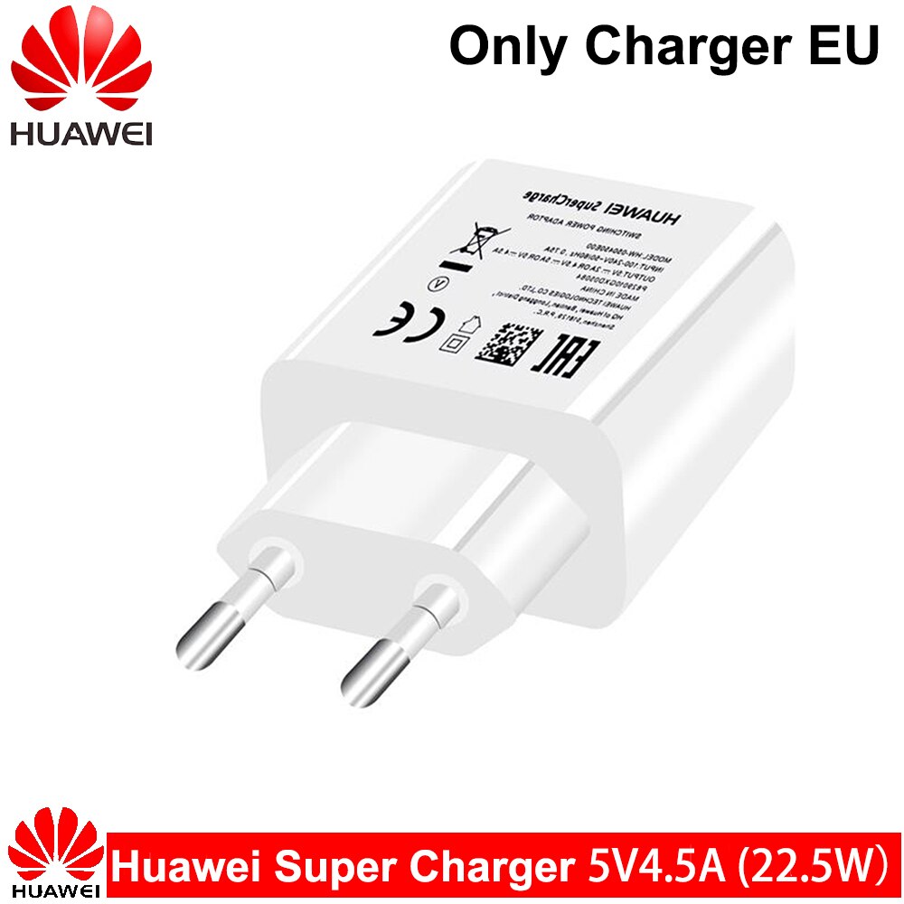 4,5 V 5A HUAWEI Original Schnelle Ladegerät Kamerad10 9 Kamerad20 P20 Profi Super ladung Schnell Reise Zauberstab Adapter 5V 4,5 EIN Typ-C 3,0 USB Kabel: nur EU ladegerät