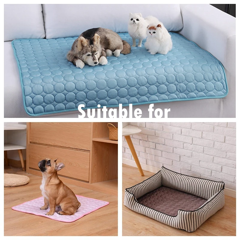 Kjølematte for hunder og katter sommerkjølematte for kjæledyr, slitesterk vanntett hundeseng, kjølematte for små, mellomstore hunder, giftfri