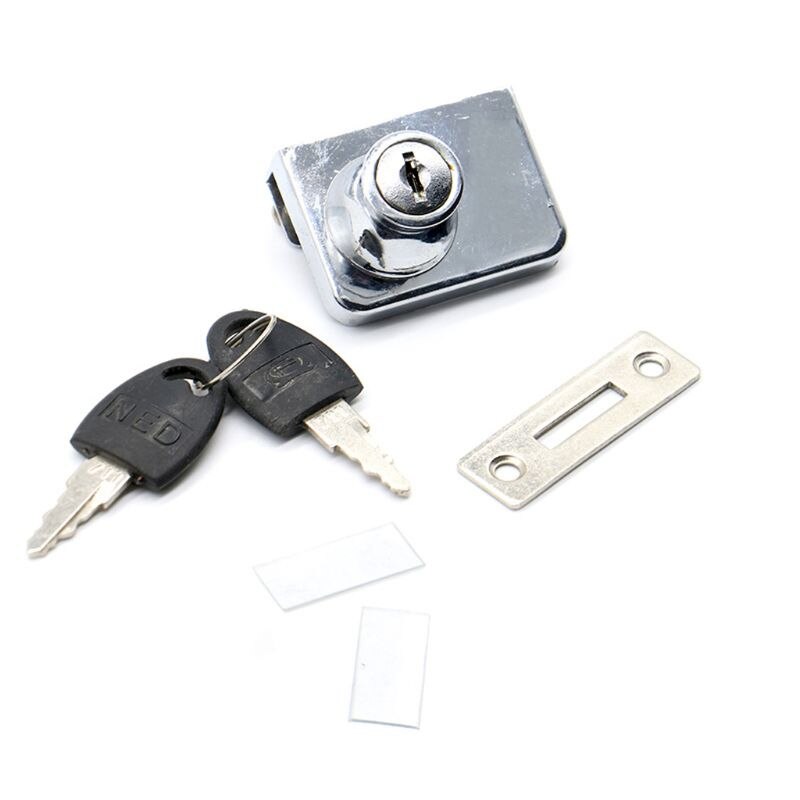 Cerradura de pestillo doble para puerta de vidrio, cerrojo de seguridad para escaparate de 5-12mm,: Default Title