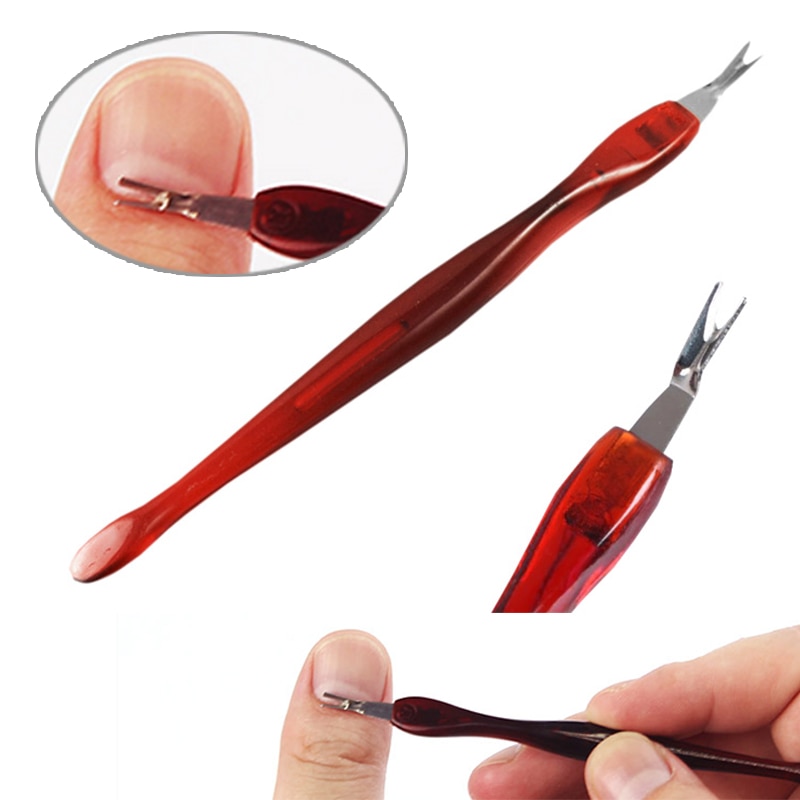 Bokkenpootje voor Professionele Nail Art V type Nail Tool Dode Huid Vork Cuticle Remover Pusher Peeling Manicure Tool