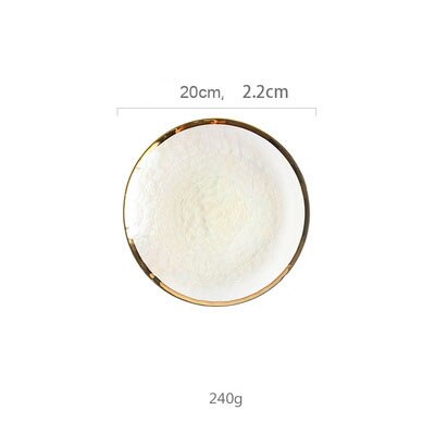 Blende farge malt måke glass bolle parabol syv farger gjennomsiktig hammer korn glass tallerken salat bolle frukt bolle vestlig matte: tallerken m