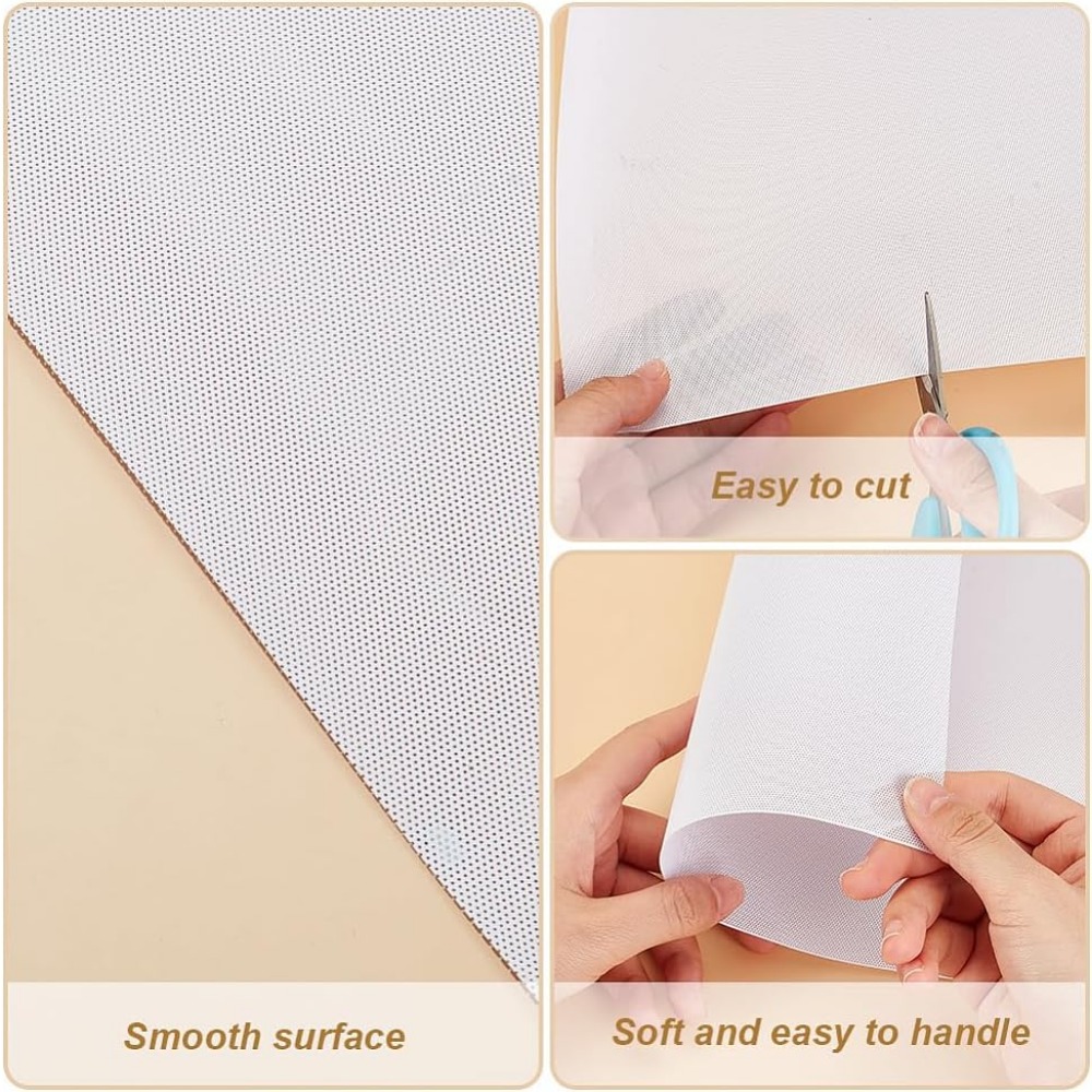 Custom Fursuit Eye Mesh, 39x11.8inch White PVC Plastic Net 0.2mm Thick Waterproof Printable Mesh for Furries Cosplay, Props