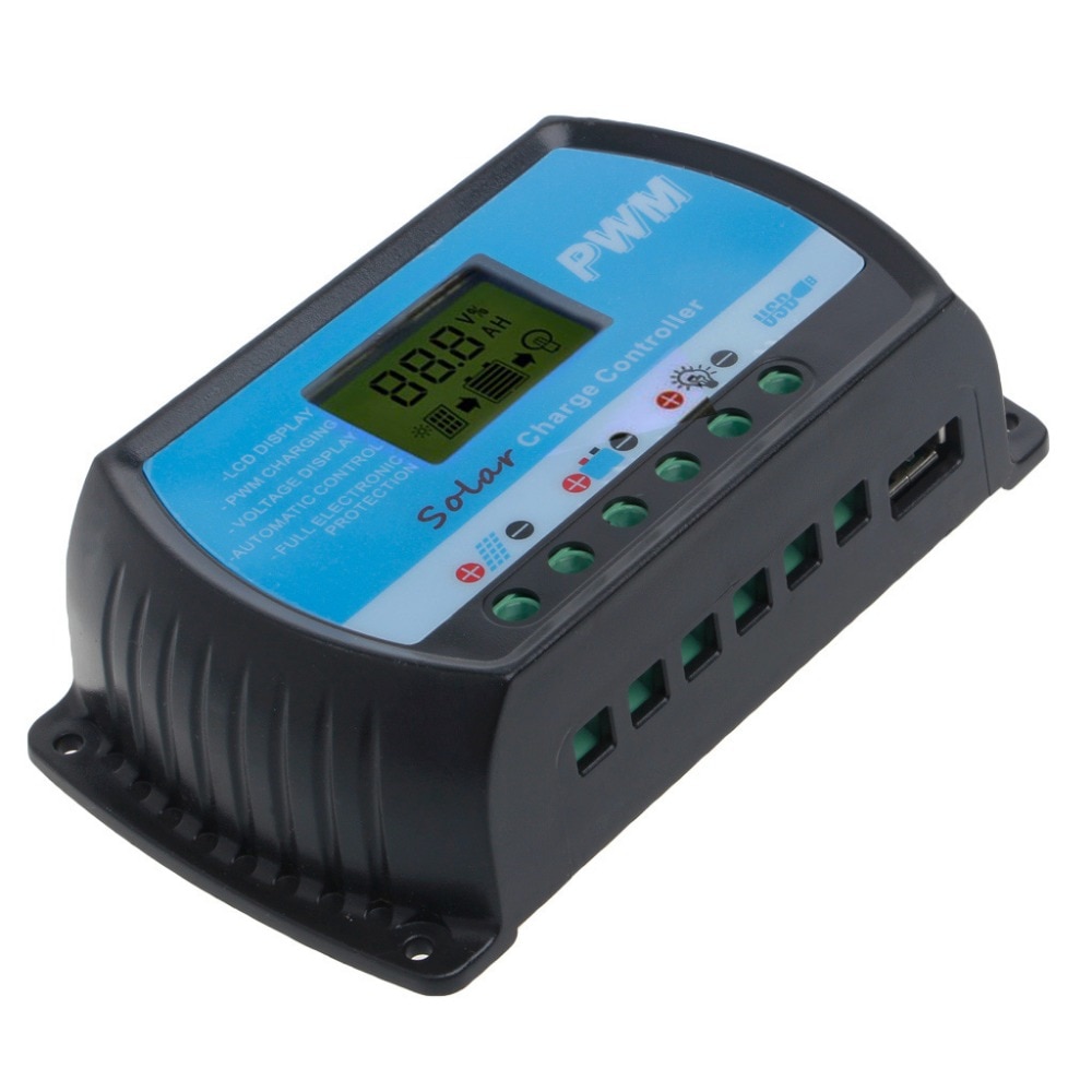 1 Pc PWM 30A USB Solar Panel Charge Controller 12V 24V Auto LCD Regulator RTD