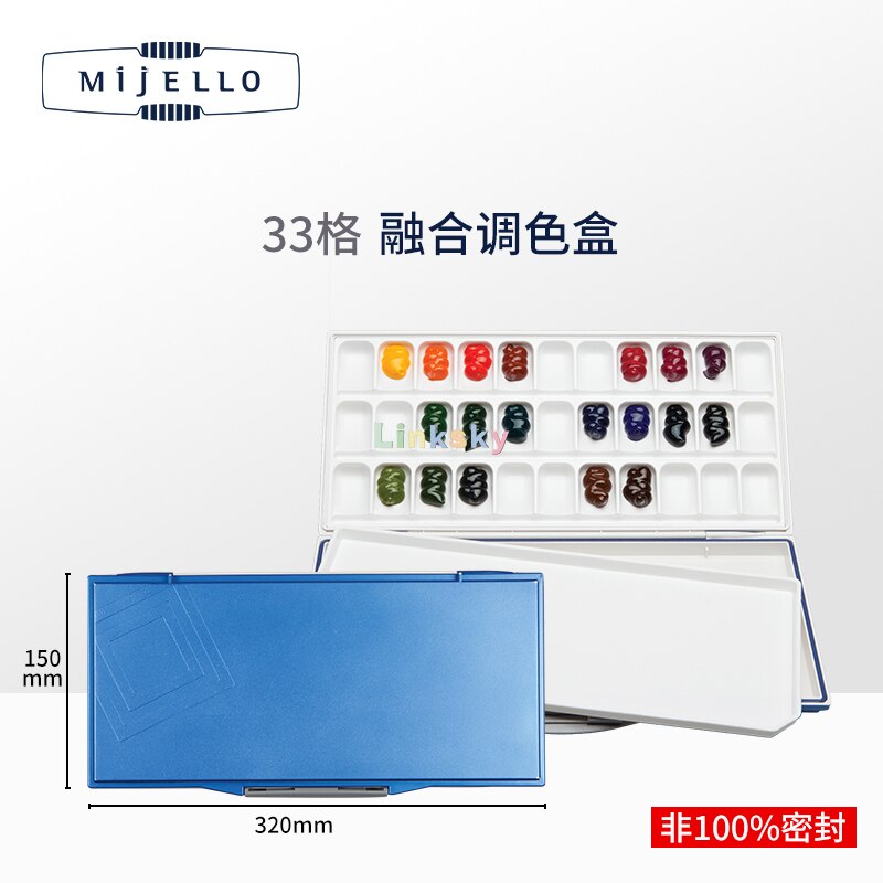 Mijello – Palette aquarelle à Fusion étanche à l&#39;air, Palette à double usage, étanche à l&#39;air, offre une variété de puits, pour les professionnels: MWP-3033