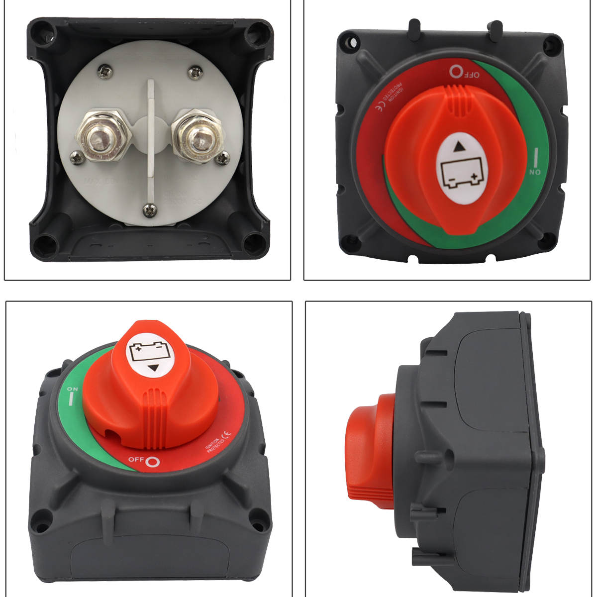 High Current Battery Disconnect Switch, 600A Continuous Battery Master Switch, 12V-48V Battery Kill Isolator Switch for Boat RV