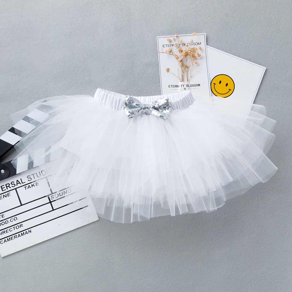 Pettiskirt – jupe Tutu solide pour bébé fille, jupe pour enfant en bas âge, avec nœud doré, d&#39;anniversaire, , de 0 à 2 ans, 2022