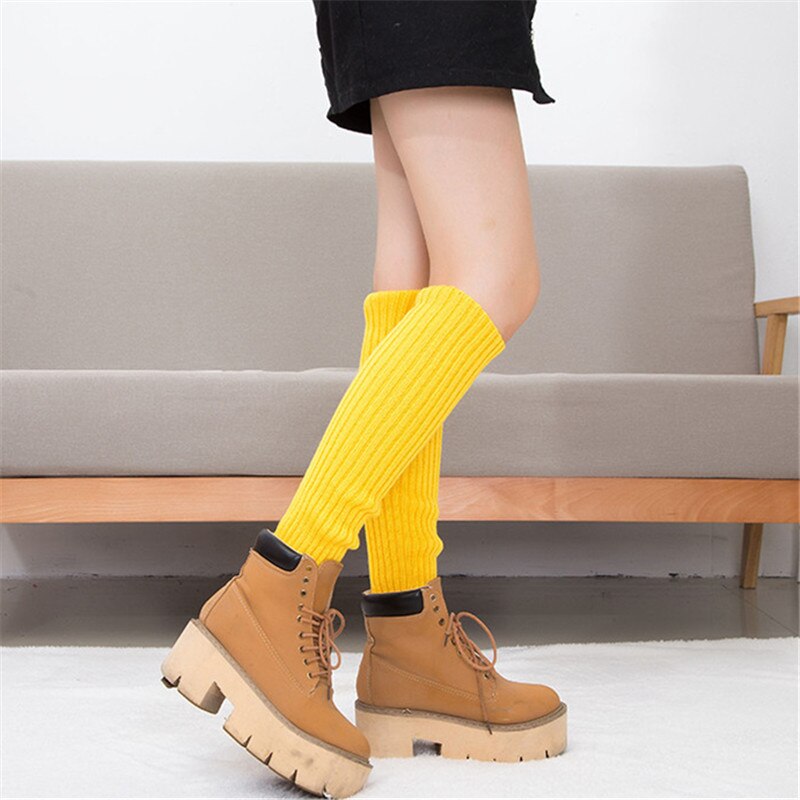 Calentadores de piernas para mujer elegantes de invierno abrigados a la para mujer estilo coreano tejido para mantener la rodilla estudiantes ocio mujer Chic