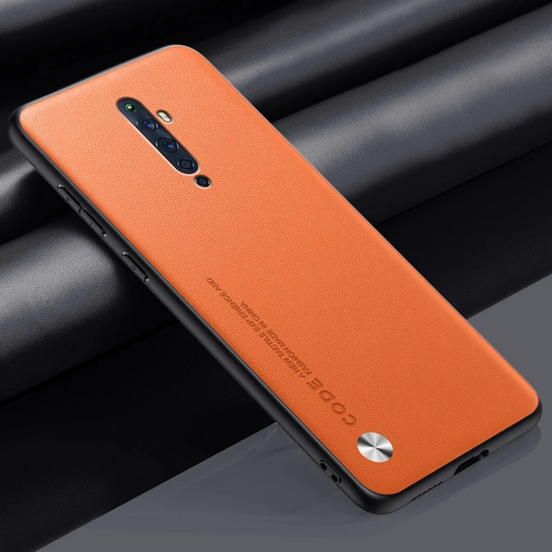Husă de lux din piele pu pentru oppo reno 2 z 2z 2f reno 2 , husă de protecție din silicon pentru oppo reno 10x zoom renoz coque: Abs / Portocale