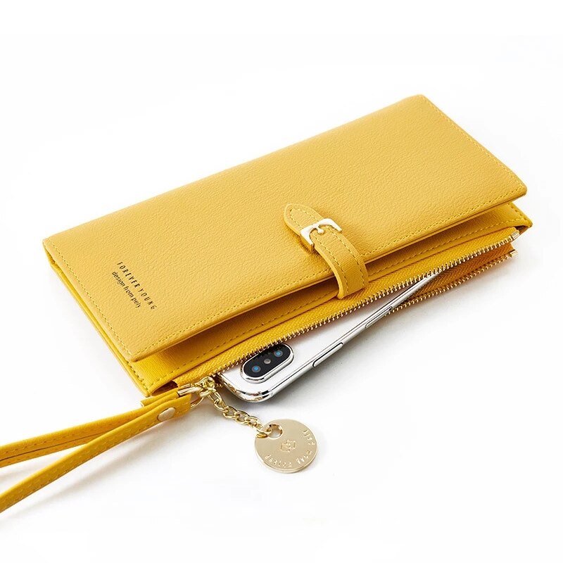 Polsband Vrouwen Lange Portemonnee Vele Afdelingen Vrouwelijke Portefeuilles Clutch Dame Portemonnee Rits Telefoon Zak Kaarthouder Dames Carteras